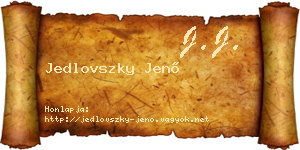 Jedlovszky Jenő névjegykártya