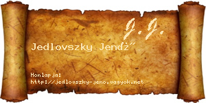 Jedlovszky Jenő névjegykártya